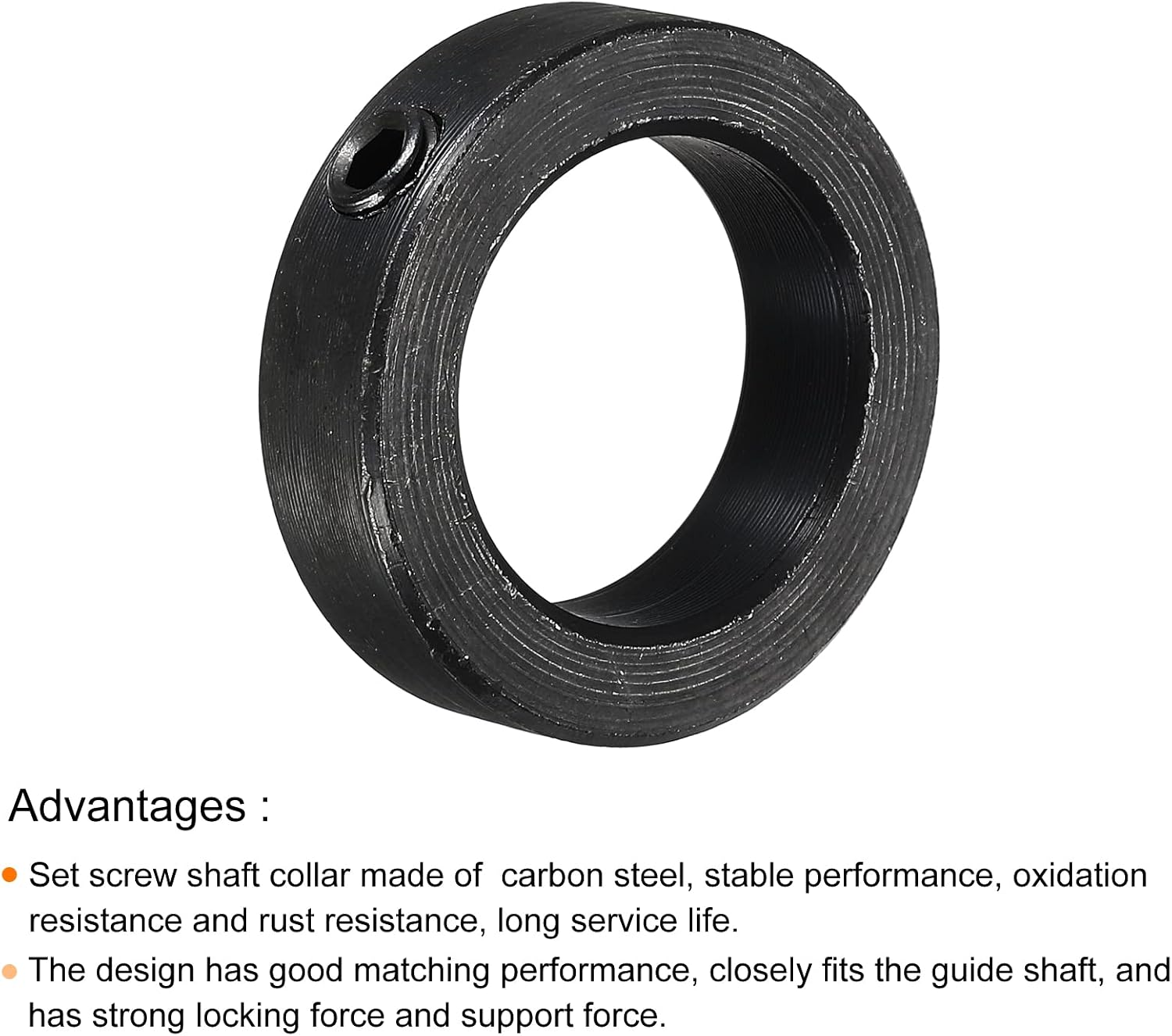 MECCANIXITY Shaft Collar 1-1/8"/28mm Bore Carbon Steel Set Screw Style Clamping Collars Black 4 Pack