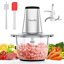 Tritatutto da Cucina Elettrico, Facelle Frullatore Tritatutto Multifunzione, 500W Mixer Cucina da 2 Litri, Robot da Cucina per Verdure, per Carne, Verdura, Frutta, Noci, Cibo per Bambini