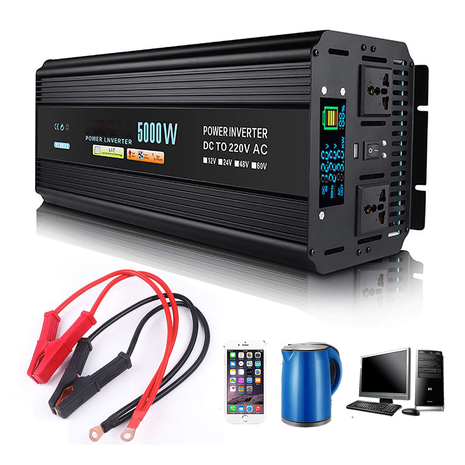 Buy Power Inverter Modified Sine Wave, DC 12V /24V /48V /60V to 220V AC, Power Supply Voltage