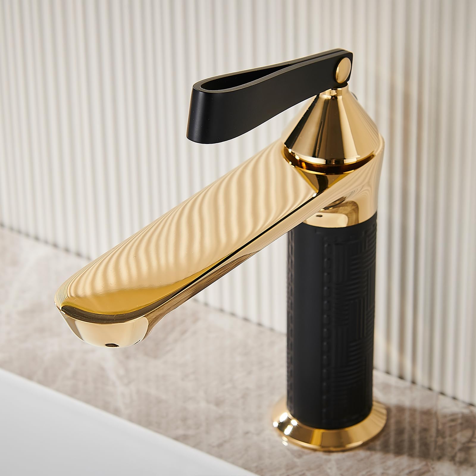 Bathroom Sink Tap – Single Lever Basin Tap with Premium Ceramic Cartridge, Brass Body, G1/2 Adapter, Hot & Cold Mixer | for Lavatory, Cloakroom & WC