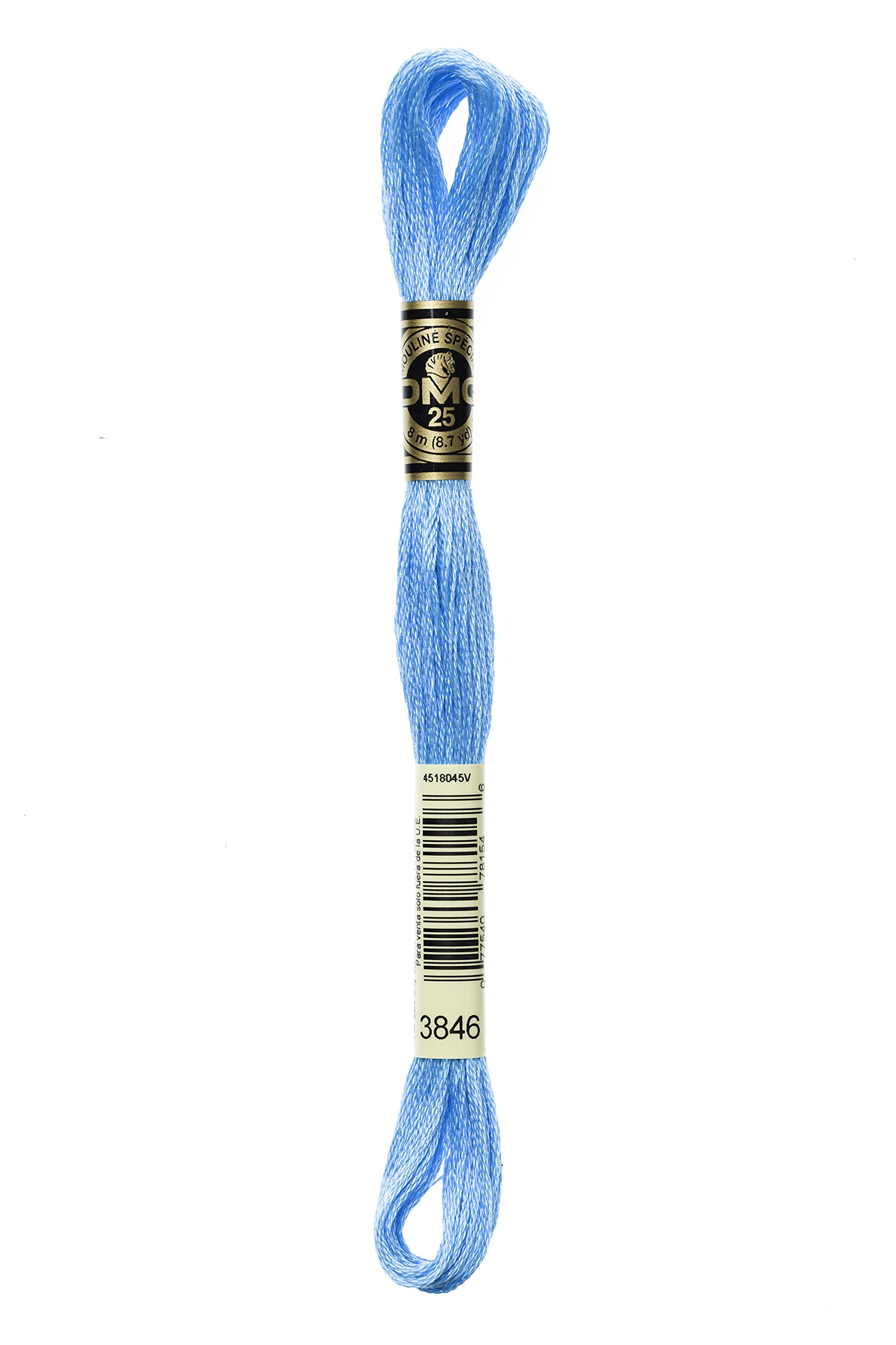 DMC 117MC-3846 Embroidery Floss, Cotton, 3846 Blue, 8 Metres