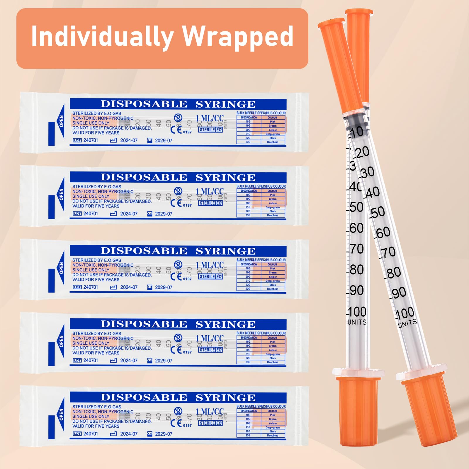 1ml 30G 5/16" Lab Syringe, 100Pack — Amazon image 3