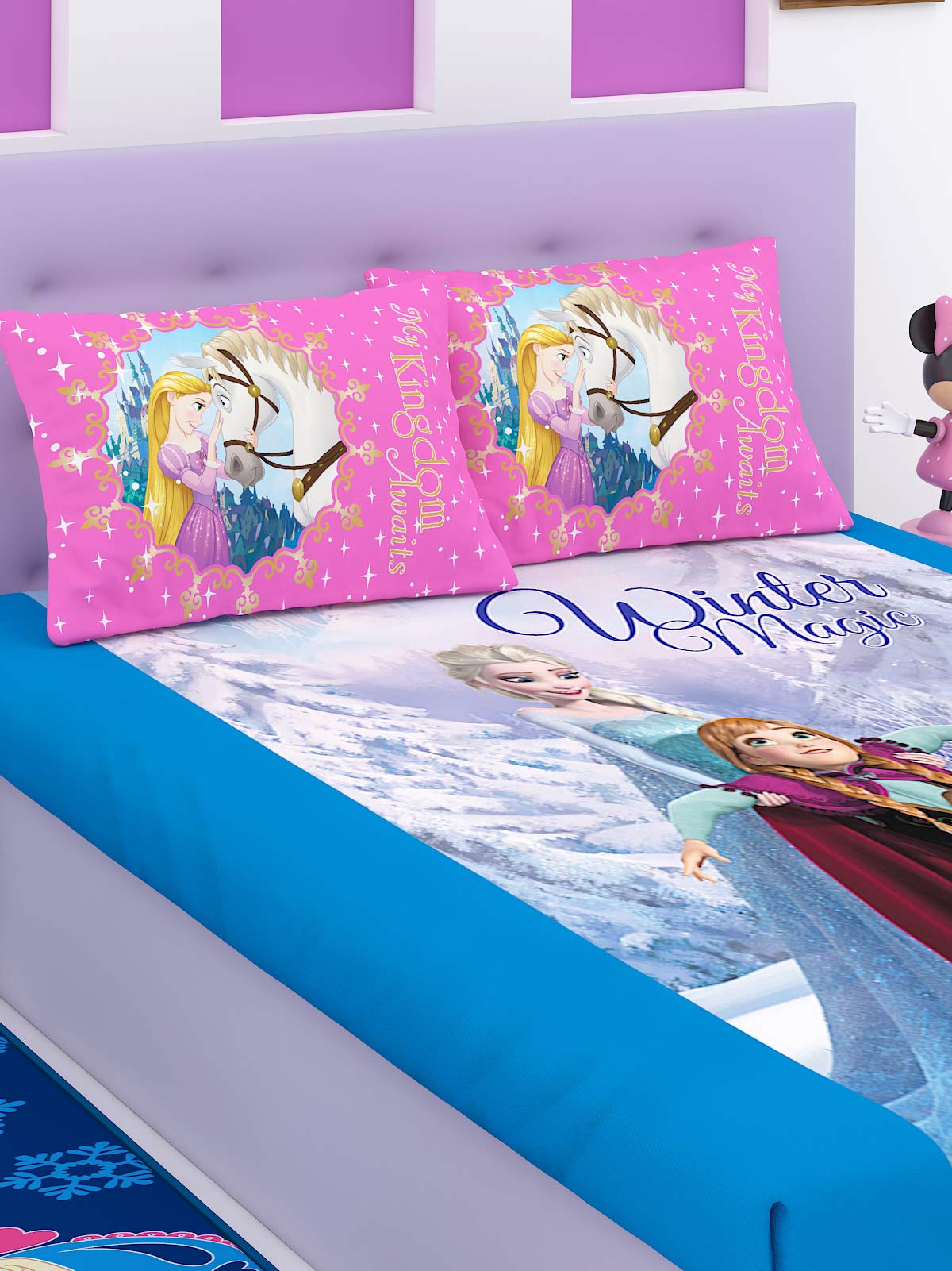 Athom Living Disney Frozen Winter Magic Cotton Double Bedsheet Set- King Size-image-22