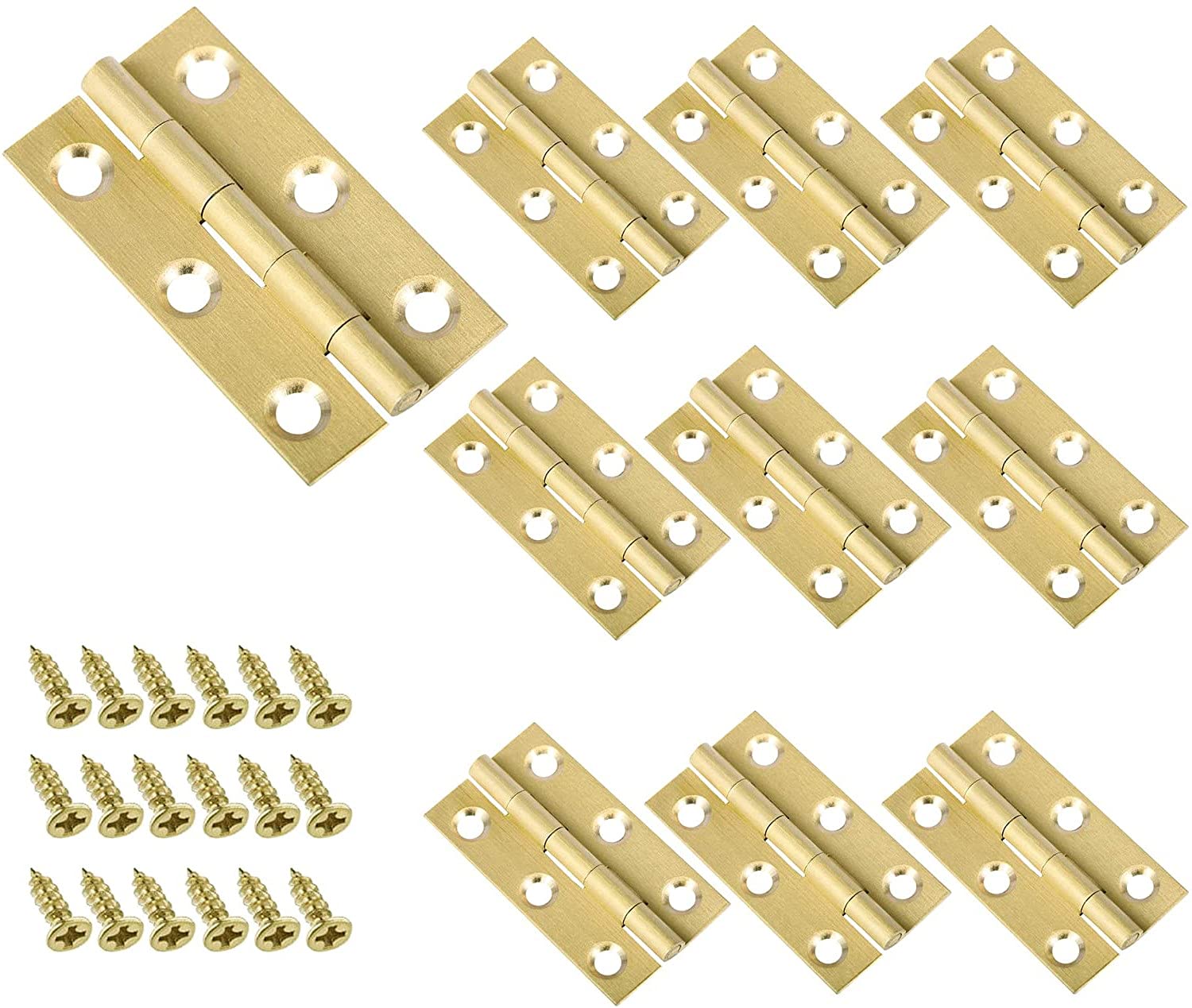Comok 8 Pcs 2 Inch Butt Hinges Miniature Solid Brass Hinges Cabinet Drawer Folding Butt Hinges For Cabinet Drawer Wooden Jewelry Box
