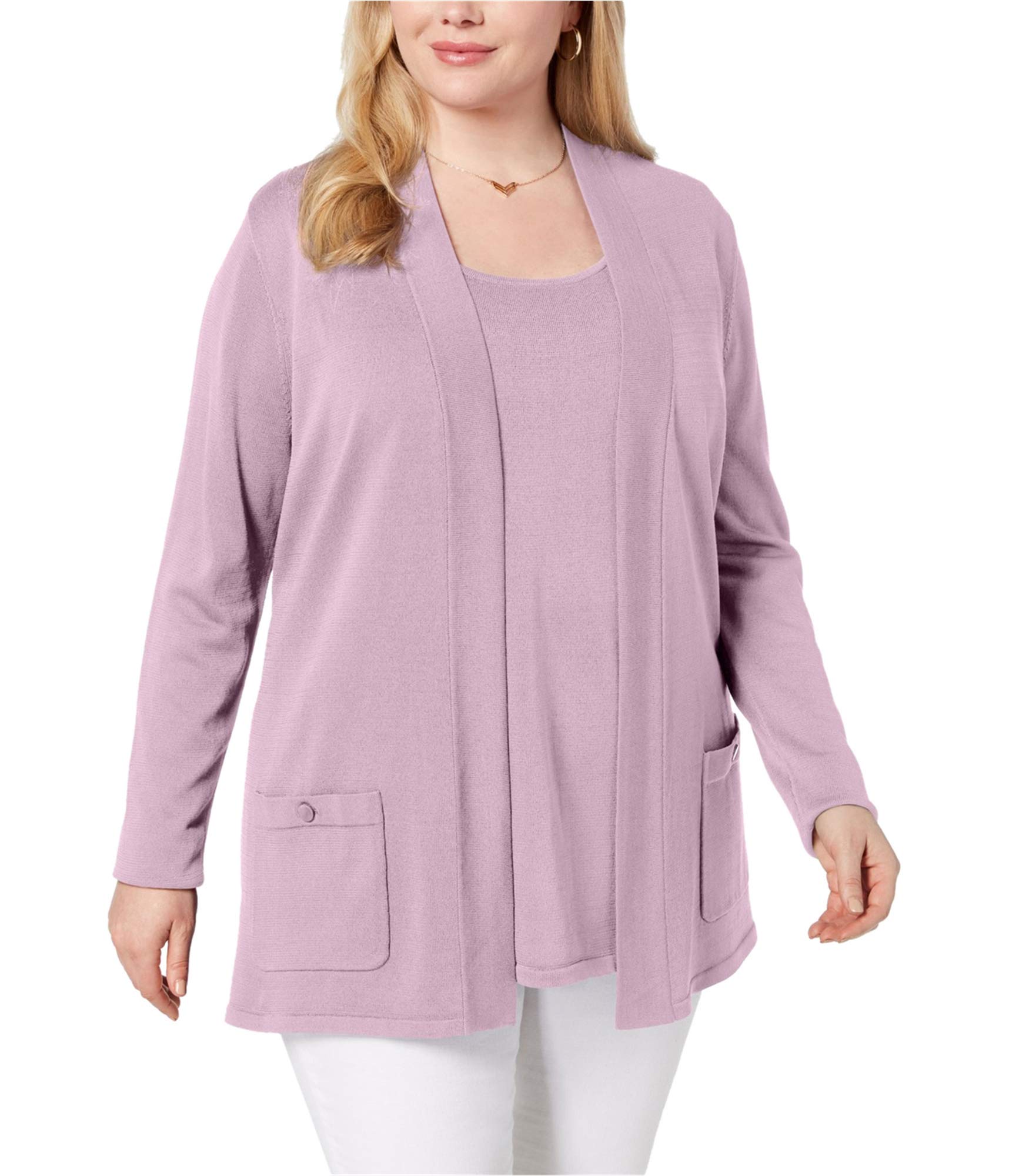 Anne Klein Womens 2 Piece Set Cardigan Sweater