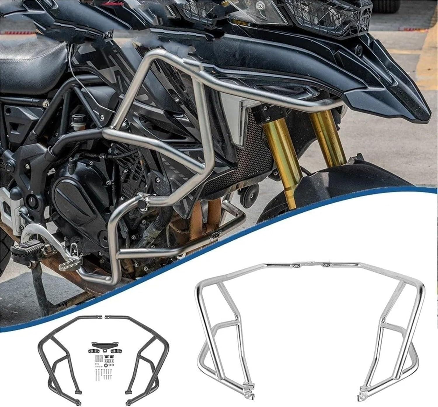 Barre protezione moto Barra di protezione per motocicletta per Benelli TRK702 TRK702X Highway Carsh Bar per paraurti motore TRK 702 702X