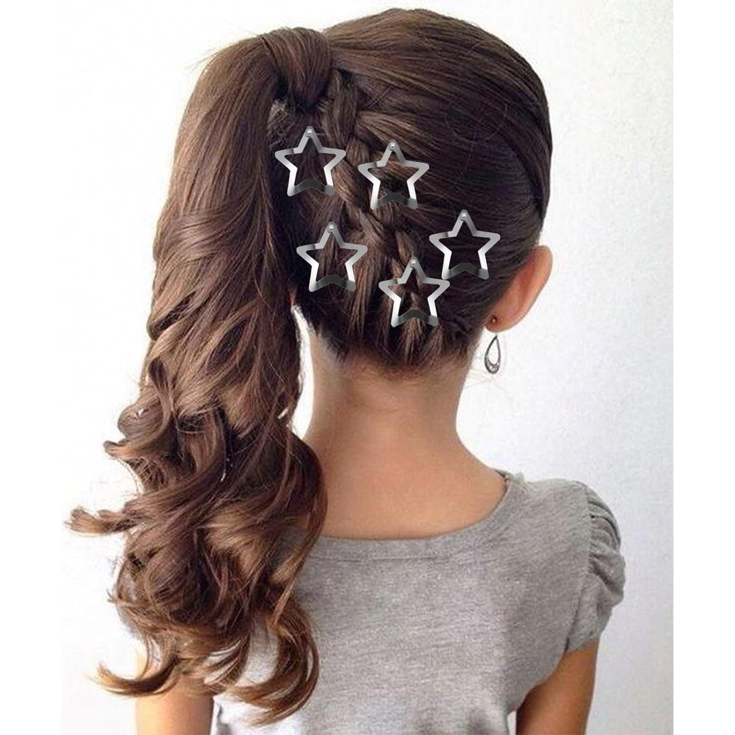 Pack of 20 Star Hair Clips, Mini Hair Clip, Silver and Gold, Star Hair Clip, Hair Accessories, Pentagram - Image 3