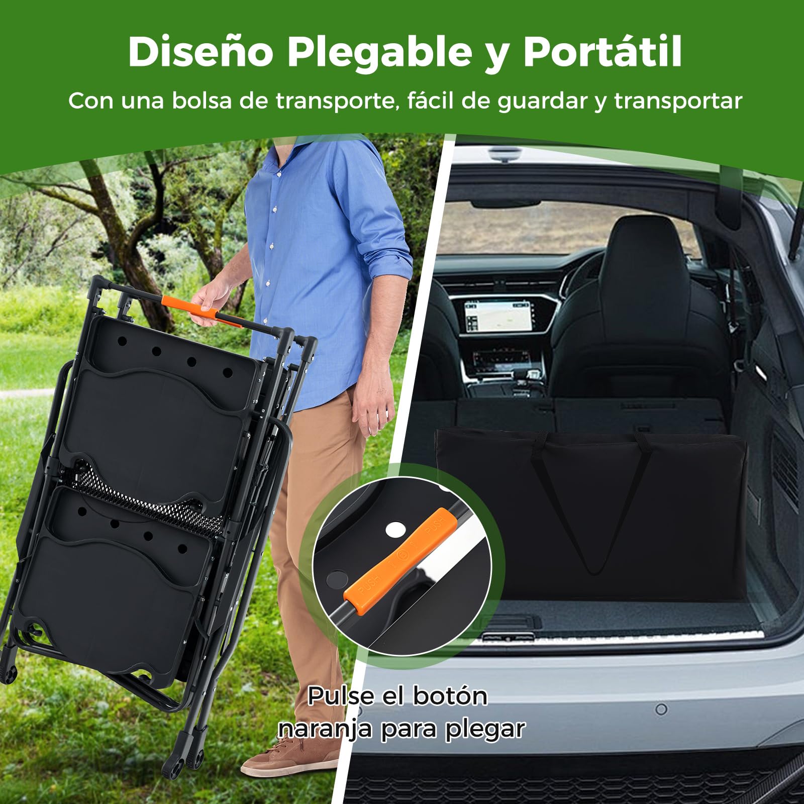 COSTWAY Mueble Cocina Camping, Mesa Plegable Camping con 4 Mesas Auxiliares, Mesa Cocina Camping, Marco de Aluminio, Estante de Almacenamiento, Bolsa de Transporte, 135 x 54 x 88 cm