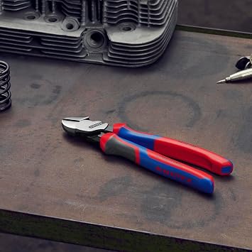 KNIPEX 74 22 200 Comfort Grip High Leverage Angled Diagonal Cutter, 8-Inch, Angled, Comfort Grip