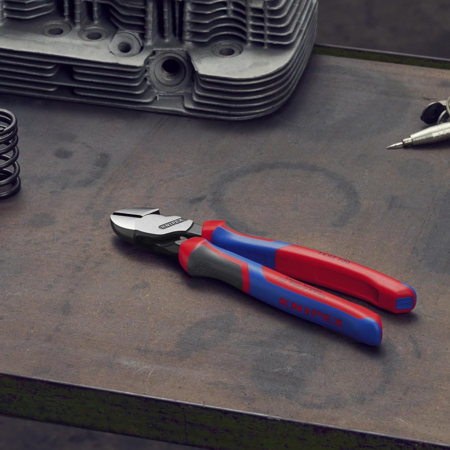 Knipex Pince coupante de côté à forte démultiplication, 74 22 200 | Avec poignées confort 200 mm