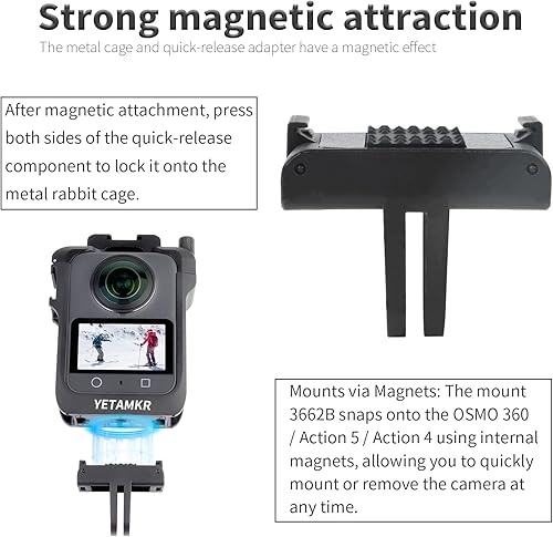 Miniatura 3 de Kit de protección 5 en 1 funda metálica para accesorios DJI Osmo 360, jaula de aluminio para cámara con soporte de expansión múltiple, marco