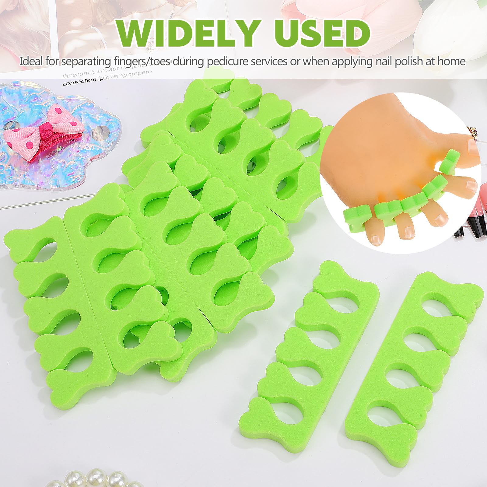 Beavorty Separadores Desechables Para Dedos De Los Pies En Forma De Corazón 100 Pares Espuma Alta Densidad Para Pedicura Manicura Profesional Arte De Uñas Spa De Pie