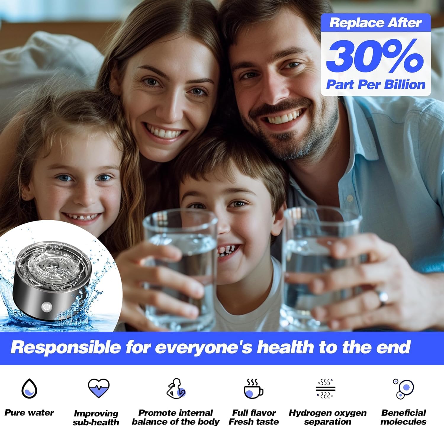 Hoidokly Bottiglia di acqua idrogeno con tecnologia PEM-SPE, generatore portatile di bottiglie di idrogeno, macchina di idrogeno ricaricabile