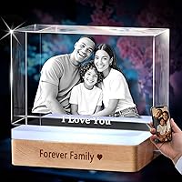 Vista 1 de Foto de Cristal 3D Personalizada Imagen 3D en Cristal - Regalo para Mamá Esposa Ella Abuela Él Papá Navidad Año Nuevo Cumpleaños Boda Parejas