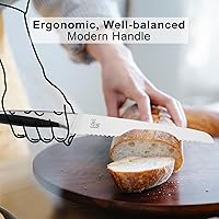 Vista 7 de CHUSHIJI Cuchillo de pan,Cuchillo de pan para pan casero,Cuchillo de pan dentado ultraafilado,Cuchillo de pan pequeño utilitario,Cuchillos de pan