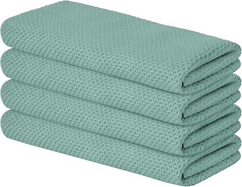 Miniatura 34 de Artoid Mode Juego de 6 paños de cocina de 100 % algodón con tejido de gofre, 12 x 12 pulgadas, ultra suaves, absorbentes, de secado rápido, juego de