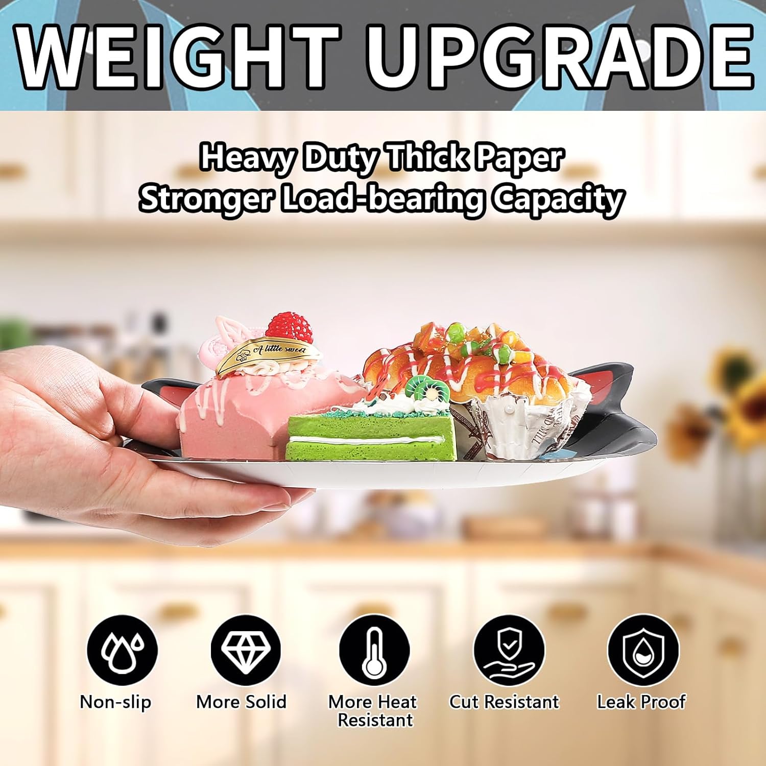 100Pcs Black Cat Birthday Paper Plates 9 Inch Heavy Duty Black Cat Party Plates Kitty Cats Birthday Dessert Plate Cute Cats Paper Trays for Girls Boys Pet Lover Halloween Party Decorations Supplies