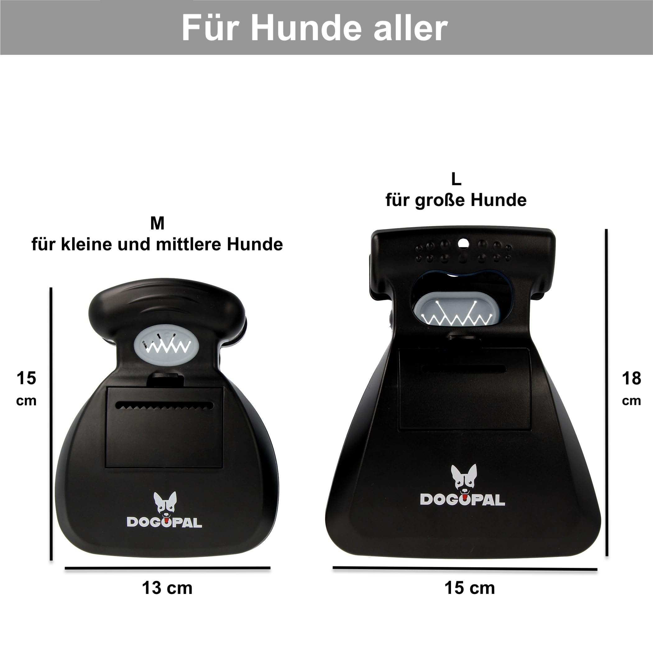 DOGOPAL Hundekotgreifer mit Beutel für Unterwegs - Tragbare Hundekotschaufel mit Erweiterbarem Fach für Hundekotbeutel - Hundekotzange Pooper Scooper - Kotschaufel Hunde Katze