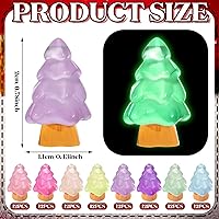 Vista 3 de Libima 96 piezas de árboles de Navidad en miniatura de resina luminosa, miniatura de árbol de resina, decoración de micro paisaje, decoración