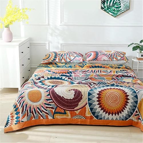 Miniatura 3 de Manta acolchada de estilo mexicano 100 % algodón de muselina, suave y acogedora, para cama, sofá, tamaño king de 90 x 98 pulgadas, para mujer