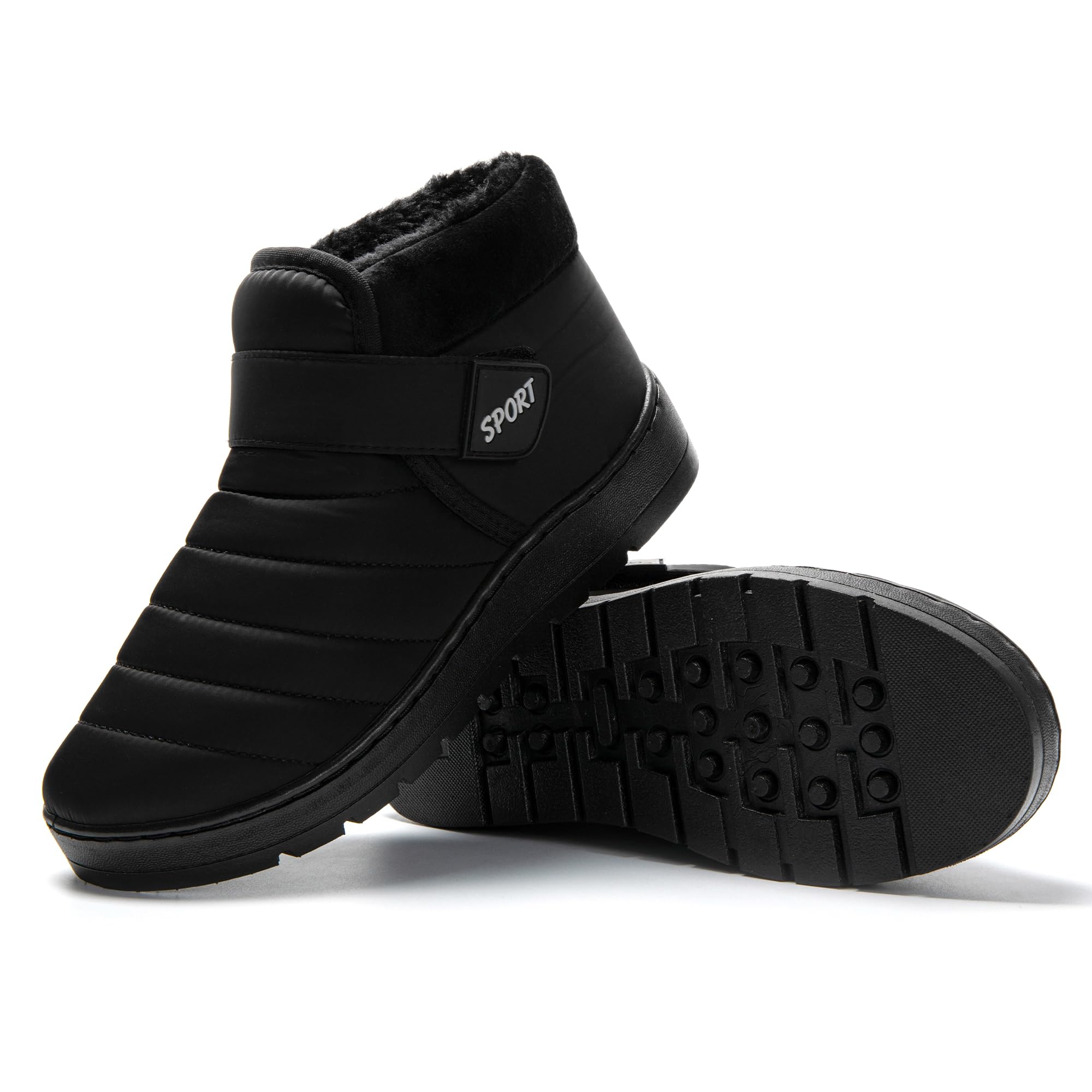 JOMIX Pantofole Donna Stivali Invernali Ciabatte Chiuse Calde da Casa Scarpe Mocassini da Inverno Babbucce Pelose Comode Chiusura a Strappo Regolabile
