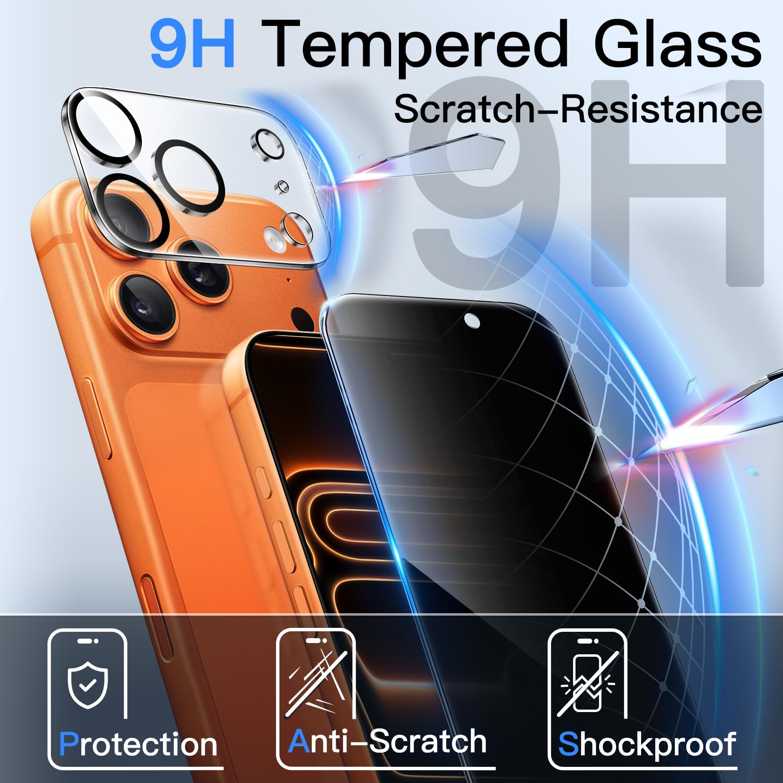 JETech Privacy Pellicola Protettiva per iPhone 17 Pro Max 6,9 Pollici con Protezione per Obiettivo Fotocamera, Vetro Temperato Film con Strumento di Installazione Facile, Pacco da 2 Ciascuno