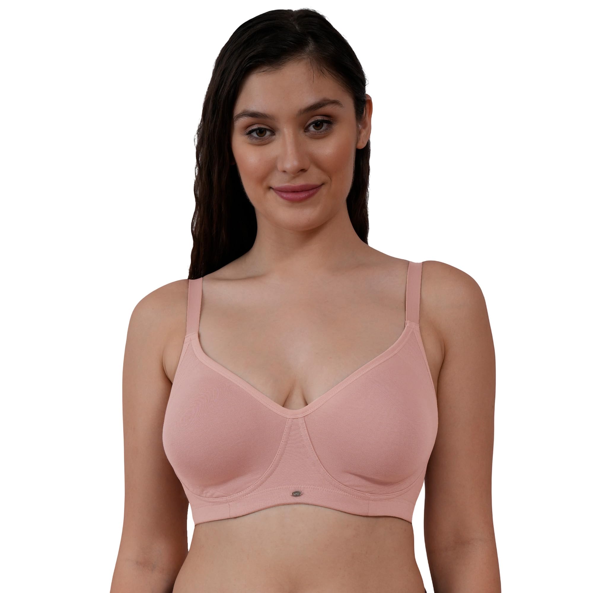 soie Women’s Cotton Spandex Non Padded Non Wired Full Coverage Encircled T-Shirt Bra with Adjustable Straps & U-Back – Everyday Comfort Fit-picture-32
