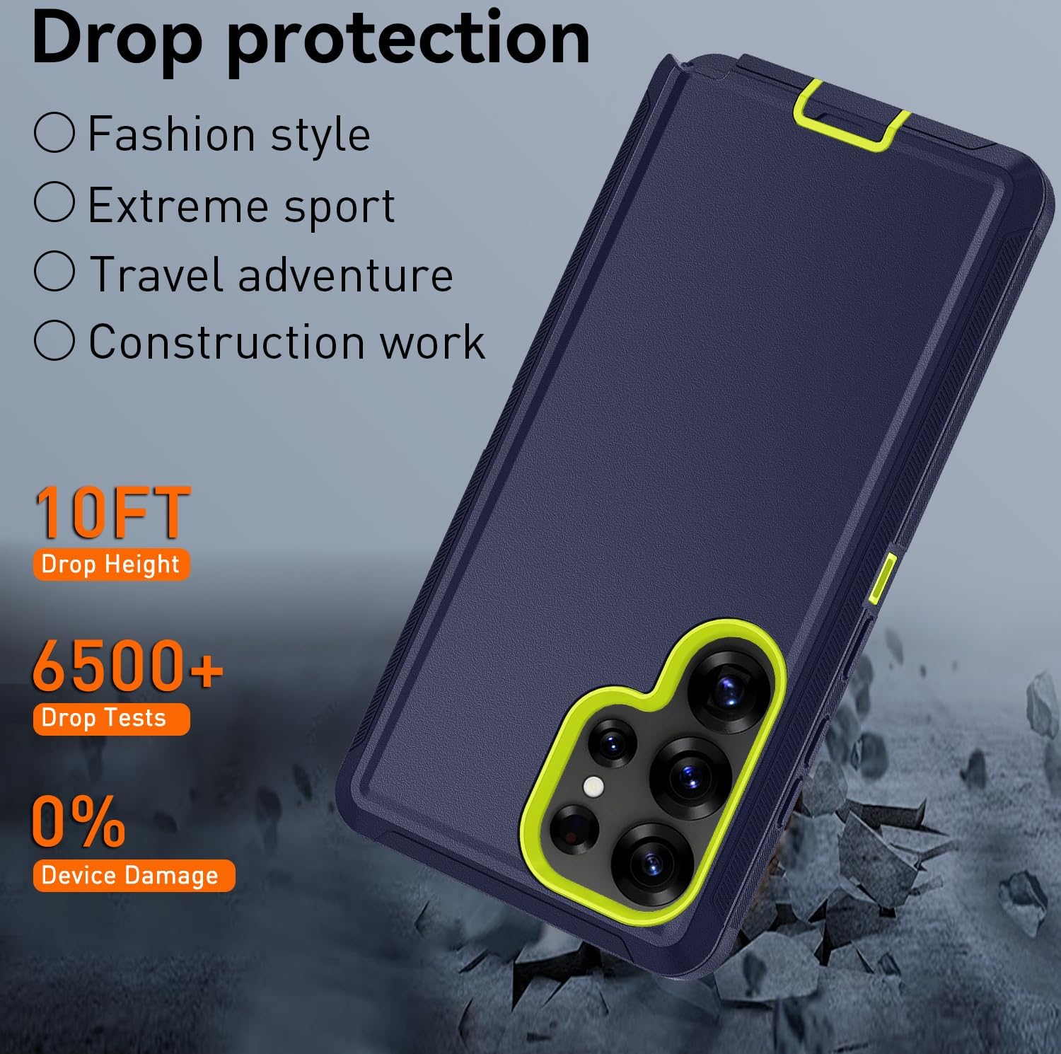 for Samsung Galaxy S25 Ultra case, S25 Ultra Heavy Duty case,with A Tempered Glass Screen Protector, [Military Grade Protective ] [Shockproof] [Dropproof] [Dust-Proof] (with Belt Clip-Blue Green) - Image 5