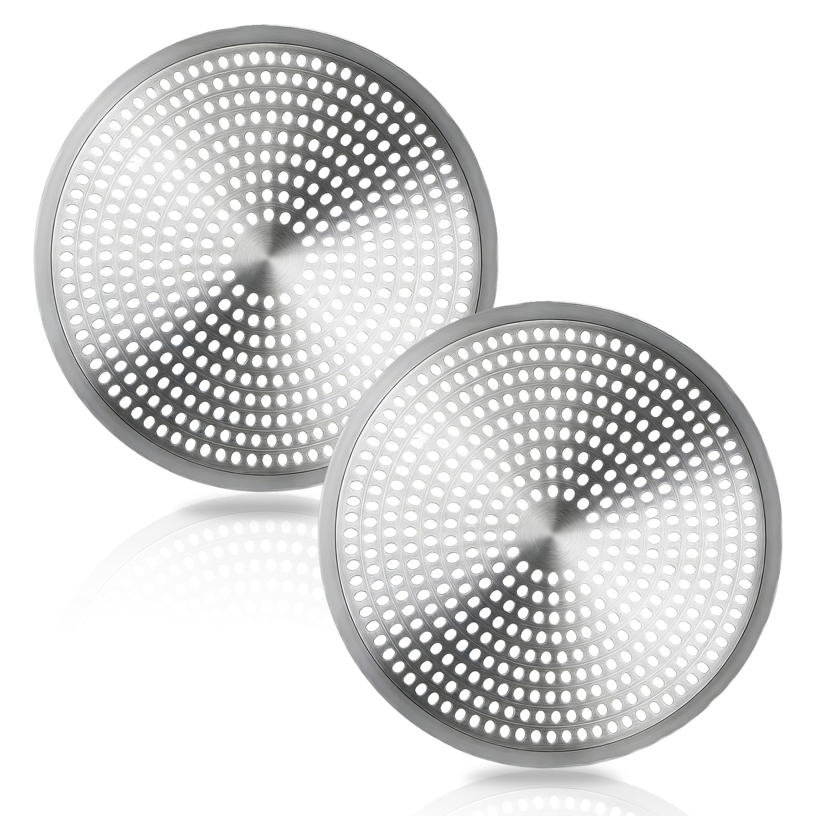 Cresthaven Silver Stainless Steel Shower Drain Cover Hair Catcher Silicone Clog Preventer
