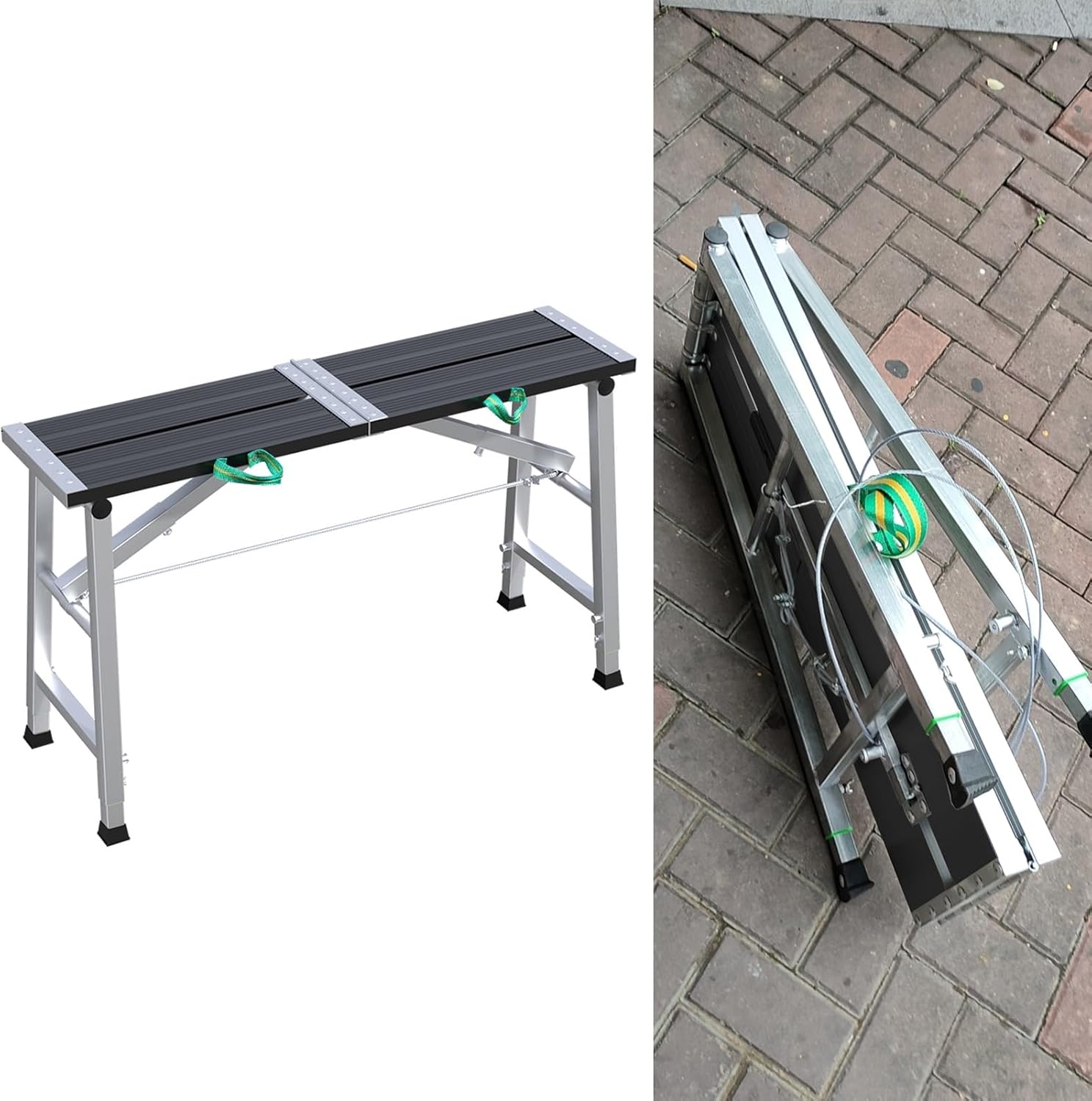 Collapsible Scaffolding Work Plank - Portable Scaffold Ladder Stool with Non-Slip Feet, 10.6" Wide, Easy to Carry, Heavy-Duty Black Scaffold Equipment (L-120cm/47.25")