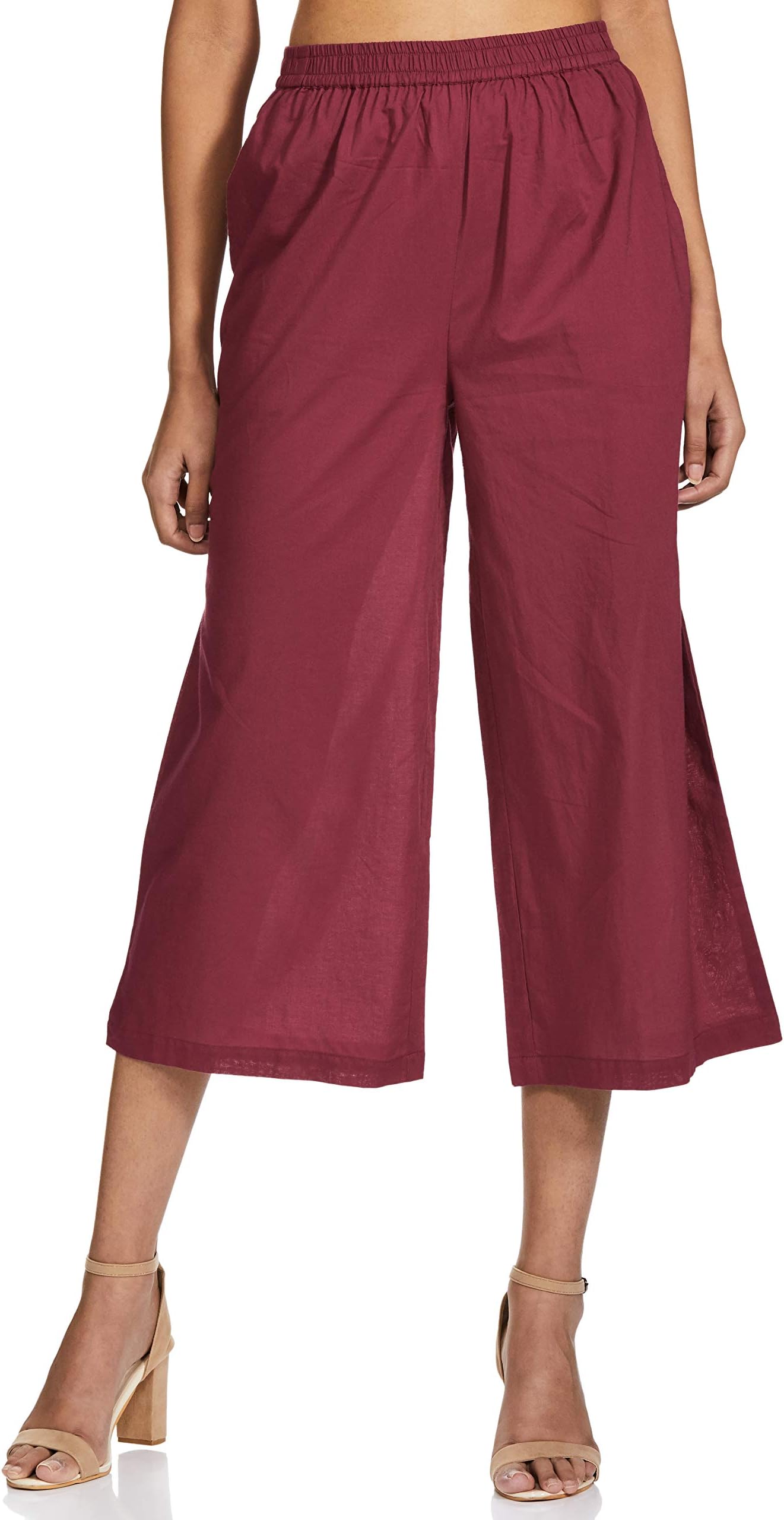 Amazon Brand - MyxWomen's Cotton Palazzo Bottom