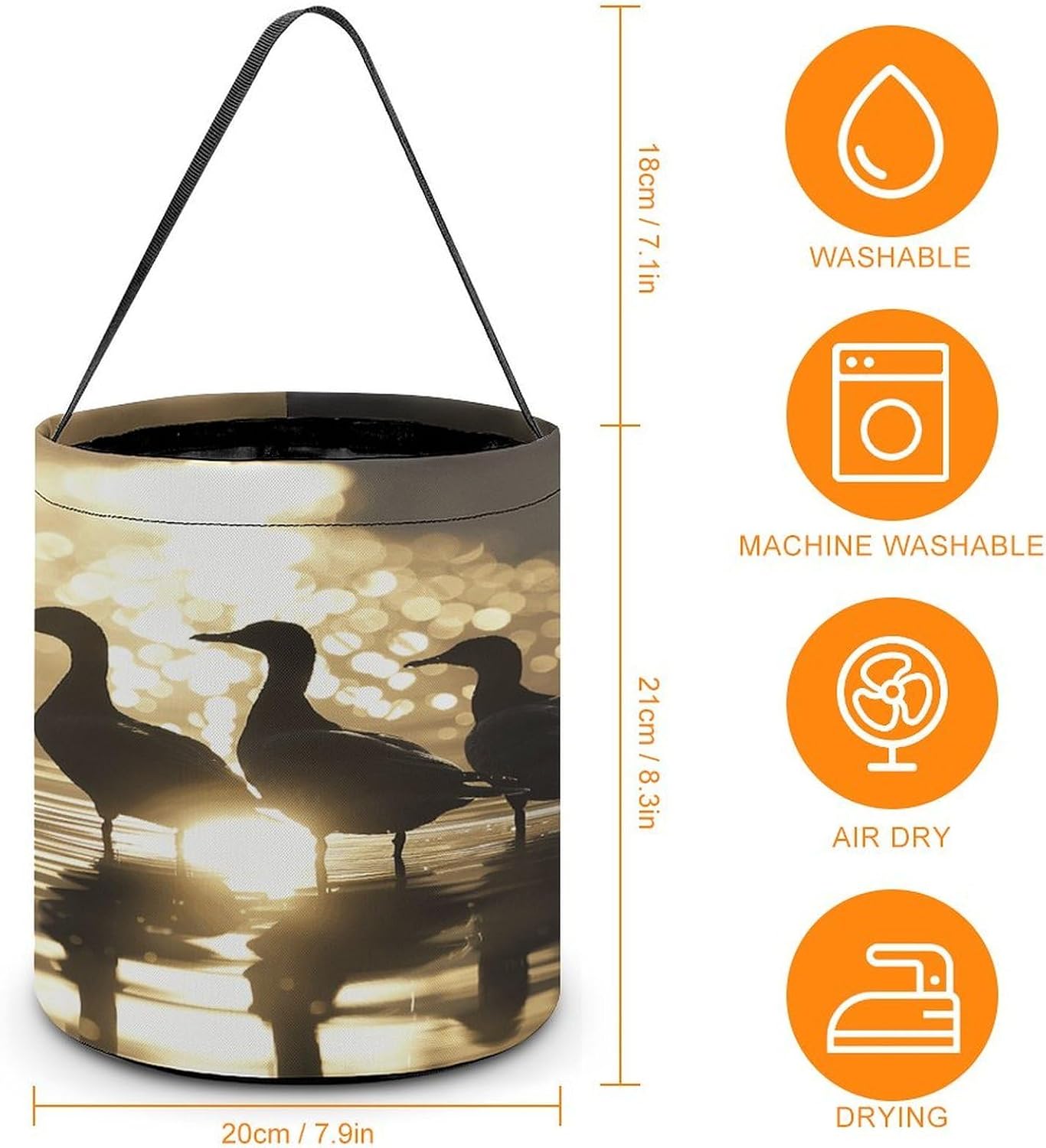 ERSTSNCK Standing in Water Halloween Candy Buckets Tote Candy Bag image 2