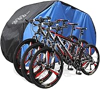 Vista 9 de Funda para bicicleta de 2 a 3 bicicletas, impermeable, negro, poliéster, resistente, montaña, carretera, bicicletas eléctricas