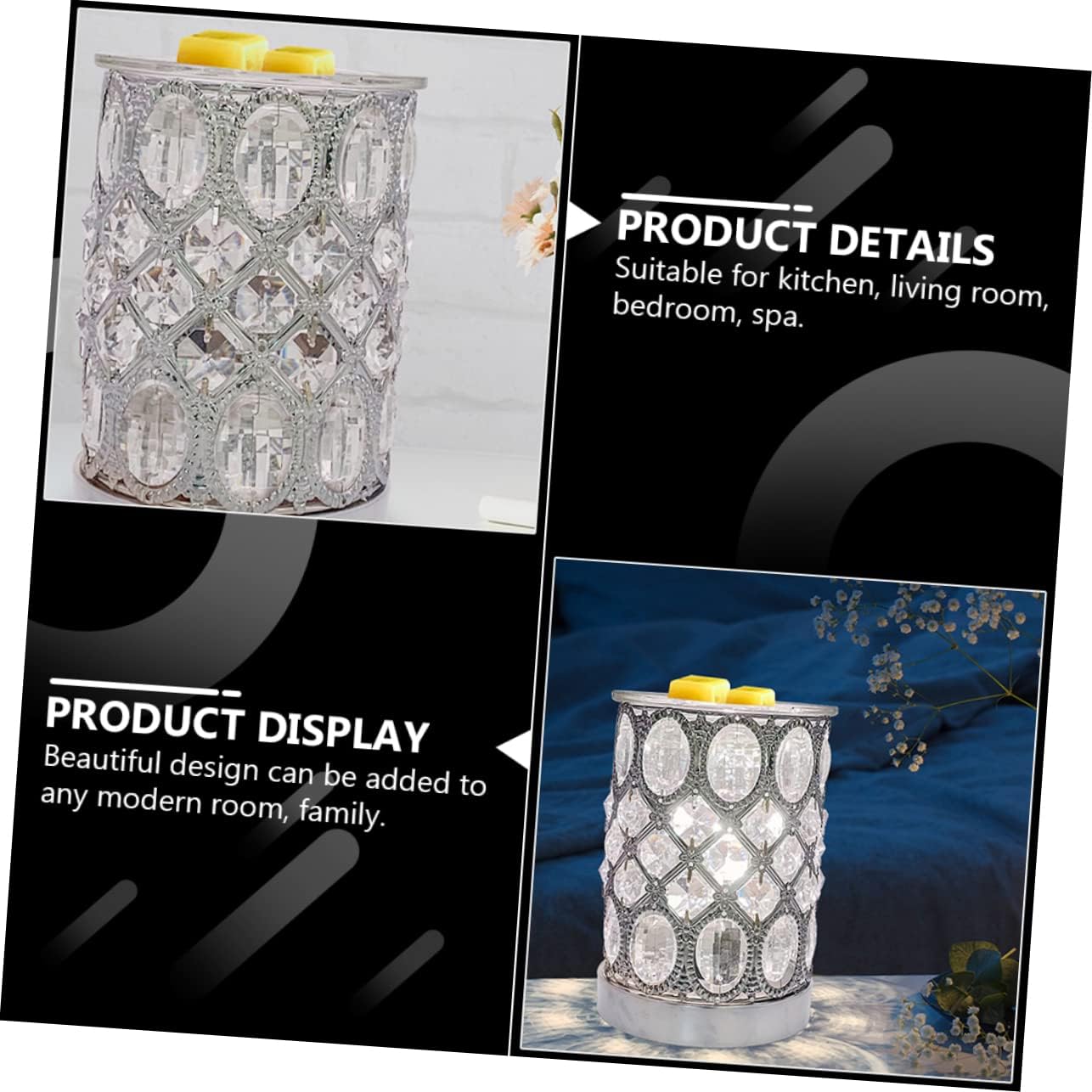 Ciieeo Essential Oil Burner Lamp Diffuser Romantic Wax Melting Lamp for Home Warm Light Aromatherapy Nightlight for Indoor Relaxation