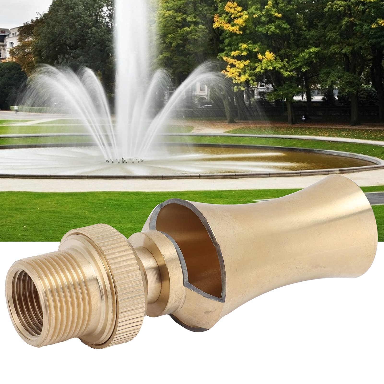 Cabezal de pulverización de chorro de dirección ajustable de latón, boquilla de fuente de agua de cedro de torre de hielo Cabezal de pulverización Aspersor(G1/2 Female Thread G3/4 Male Thread 25mm)