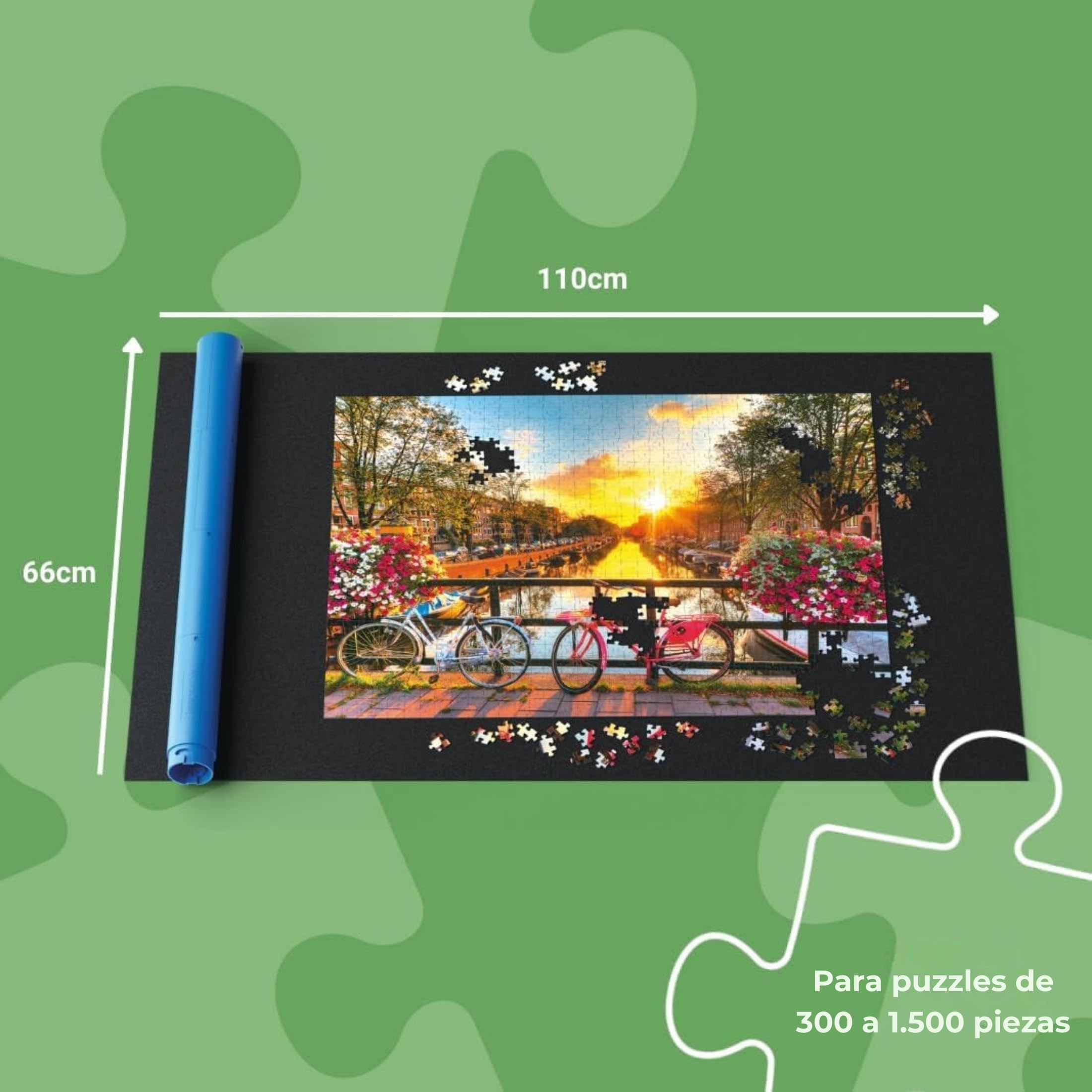 Ravensburger - Tapete Puzzle New Roll Your Puzzle Board | Tapete para Puzzles De 300 A 1500 Piezas | Guarda Puzzles con Tubo De Plástico Resistente | Alfombra para Almacenaje | Idea Regalo