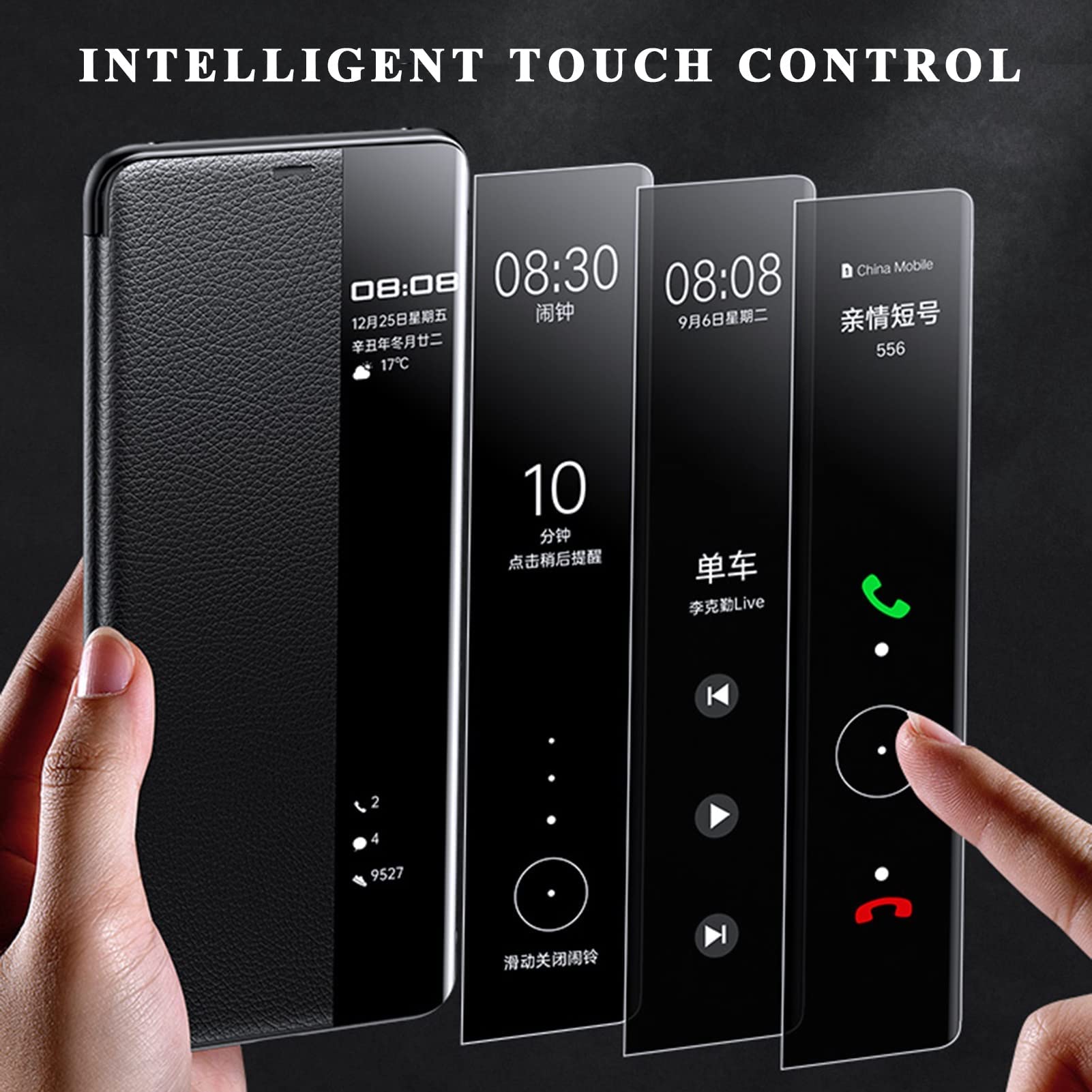 Etui do Samsung Galaxy S23/S23 Plus/S23 Ultra, etui z klapką Smart View, etui biznesowe Folio z podpórką, telefon ochronny ze skóry bydlęcej, czarny, S23 Plus 6,6"