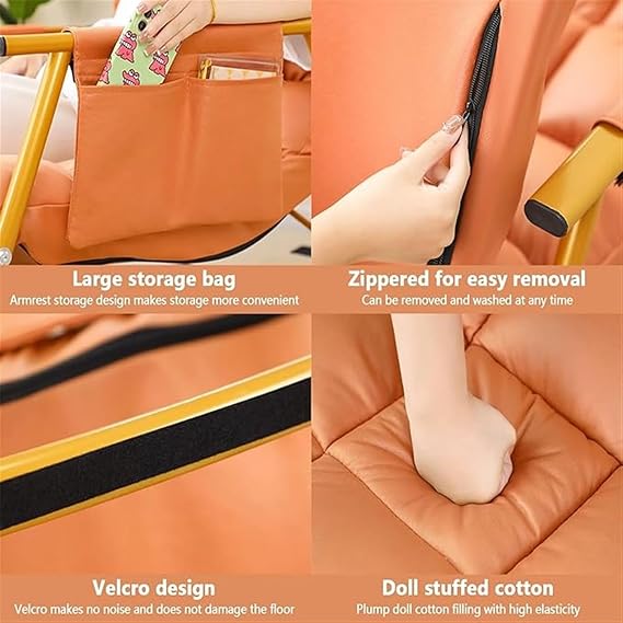 Modern Comfortable Rocking Chair,Double Breathable Rocking Chair with Soft Cushion, Zero Gravity Garden Lounger,with Armrests Side Pockets,Adjustable Angle,For Bedroom, Living Room