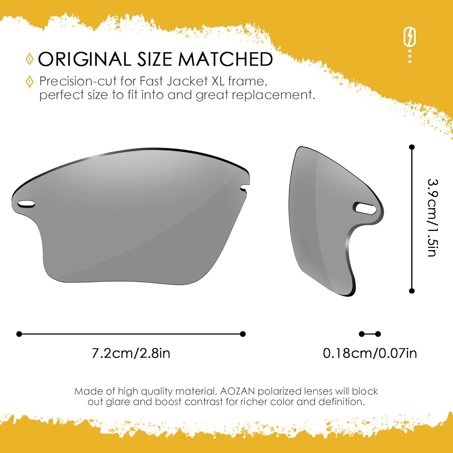 ANSI Z87.1 Replacement Lenses For Oakley Fast Jacket XL OO9156 Sunglasses - Gainsboro