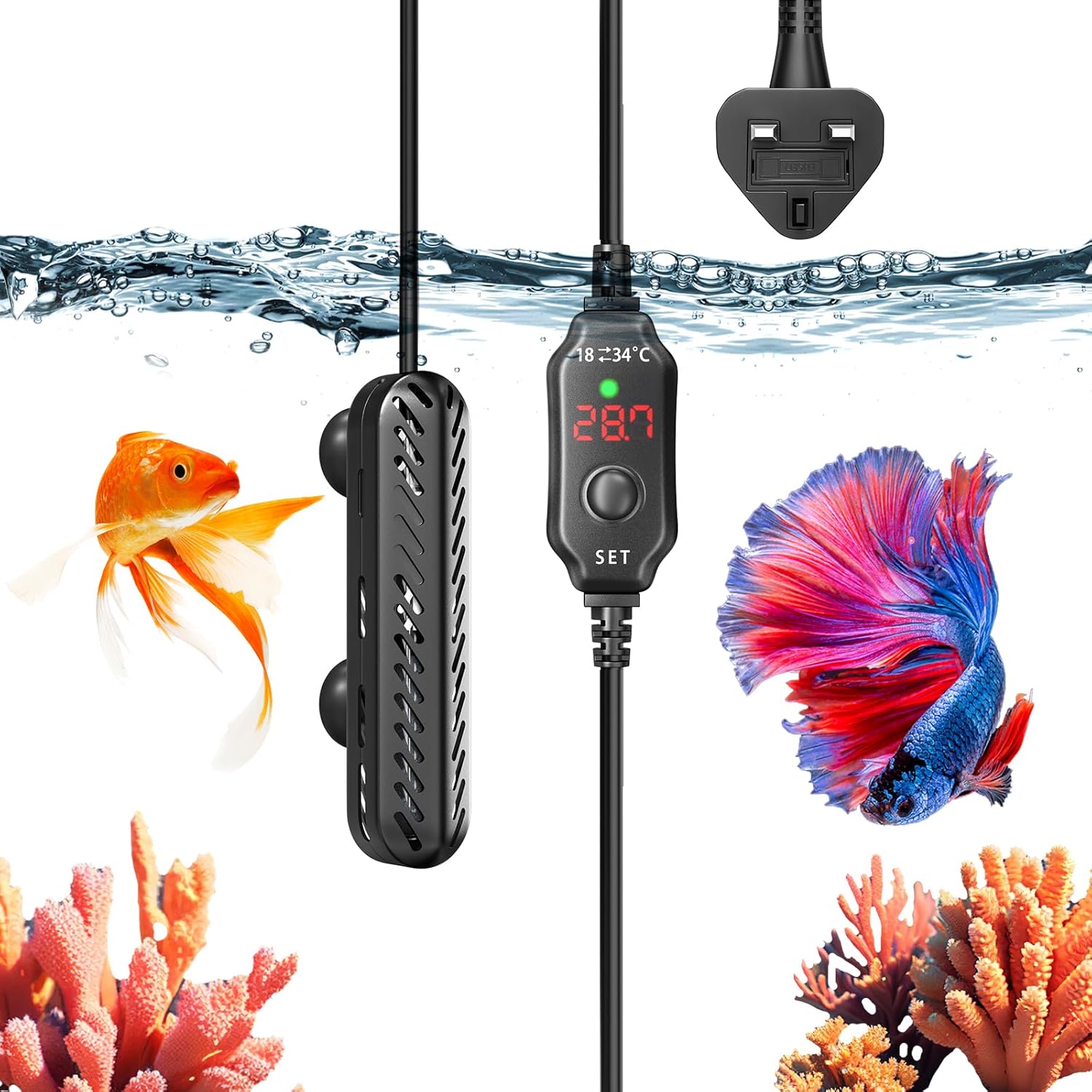 Bonlux Fish Tank Heater Aquarium Heater 50W, Fish Tank Heaters for