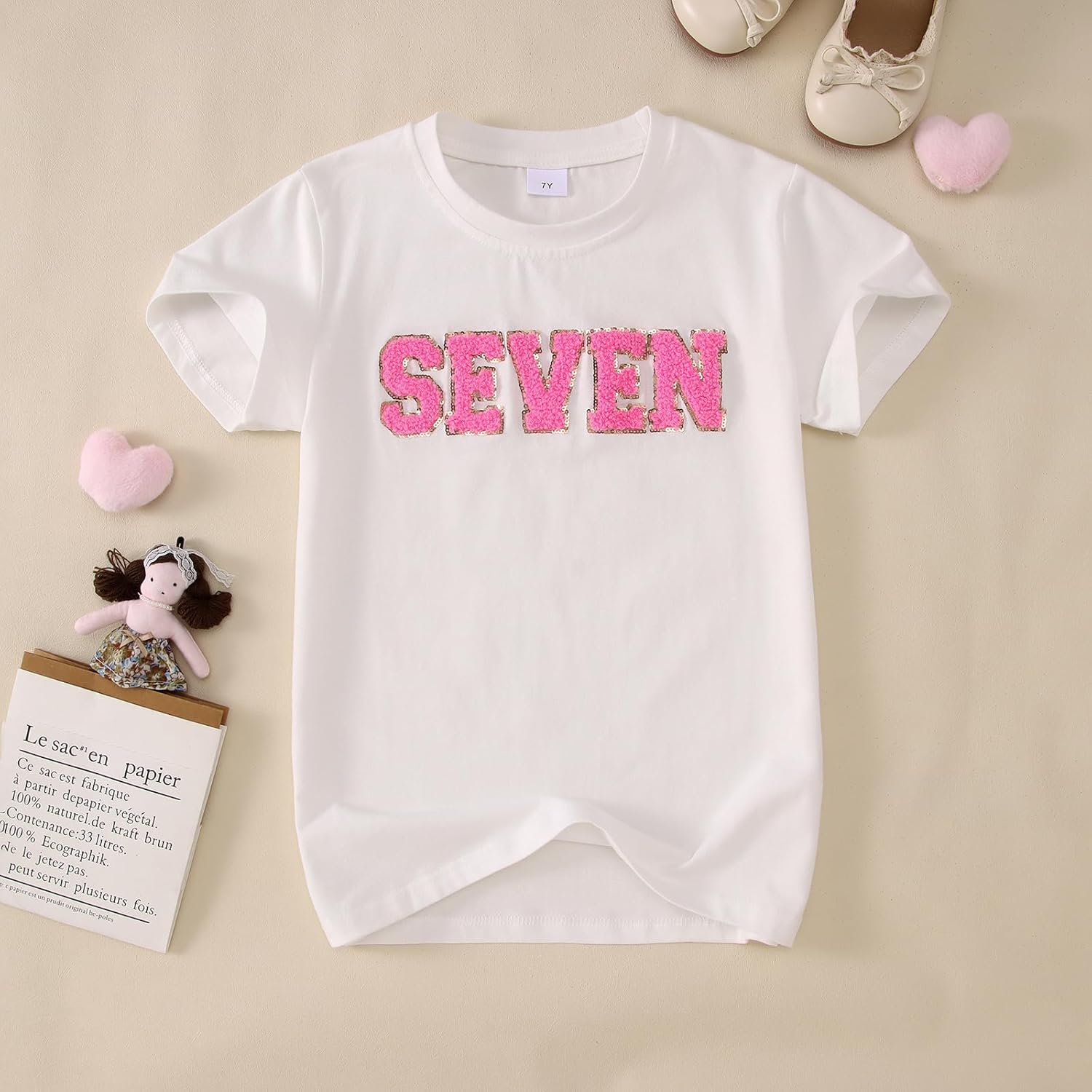 Ritatte Birthday Girl Shirt Kids Girls 5th 6th 7th 8th 9th 10th T-Shirts Sequin Embroidered Party Outfit 5-10 Years - Image 3