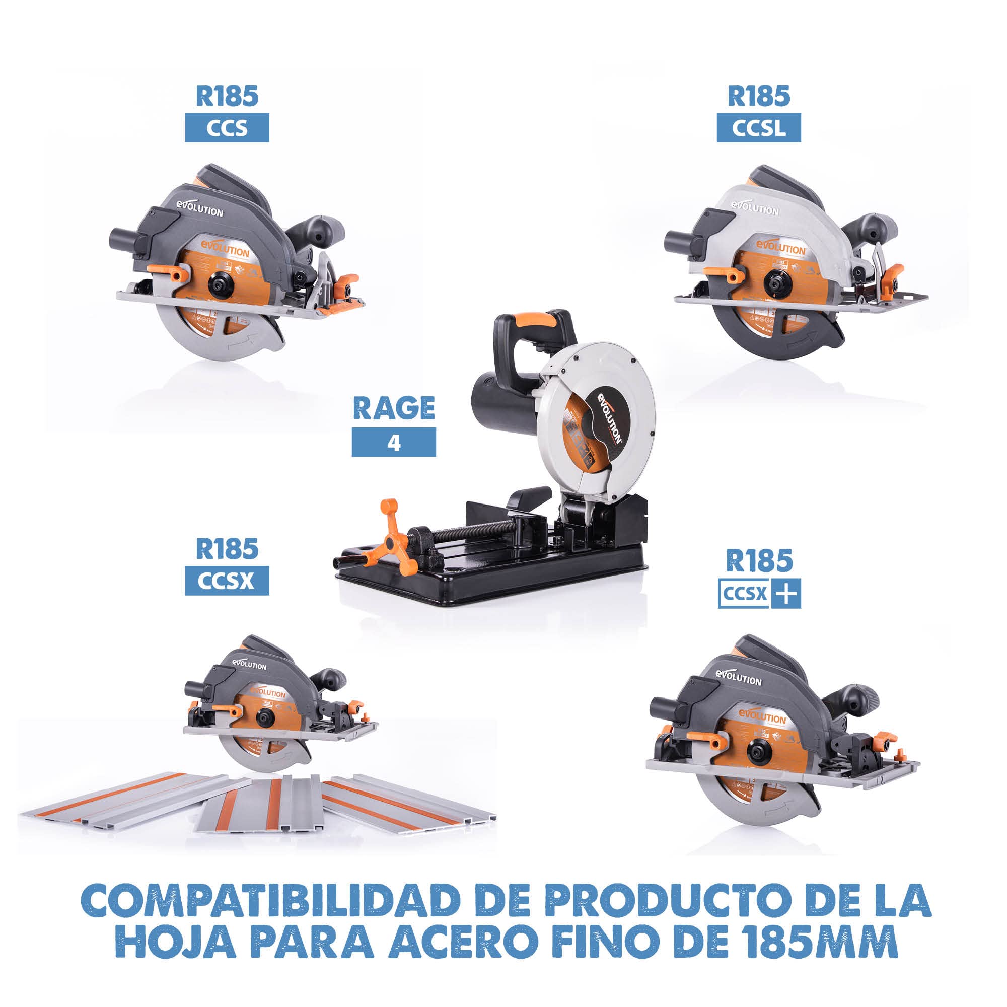 Evolution 185mm T185TCT-68CS Hoja de sierra para cortar acero delgado - Hoja de sierra de metal con punta de carburo de 68 dientes genera poco calor, rebabas o chispas