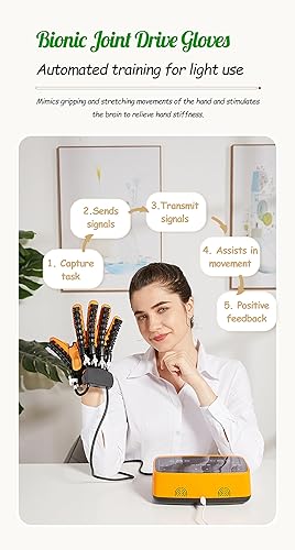 Miniatura 7 de Guantes de robot de rehabilitación para ambas manos, equipo de entrenamiento de dedos para personas mayores, dispositivo de fortalecimiento de