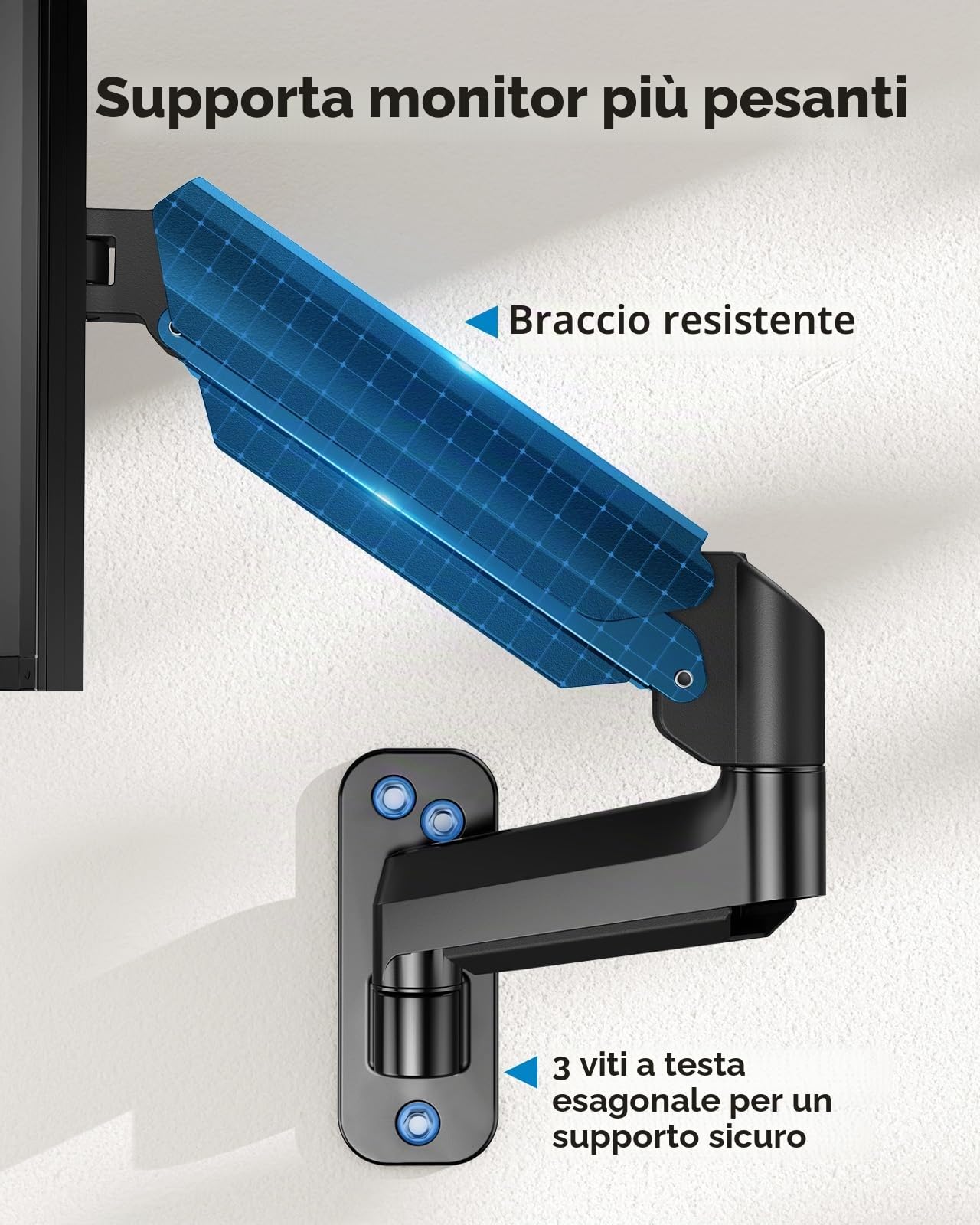 HUANUO Supporto da Parete per Schermi Ultra-Large da 24"-35", Supporto per Schermo PC da Parete a Movimento Completo, Supporto da Parete per Monitor, VESA 75/100/200mm, Capacità di Carico