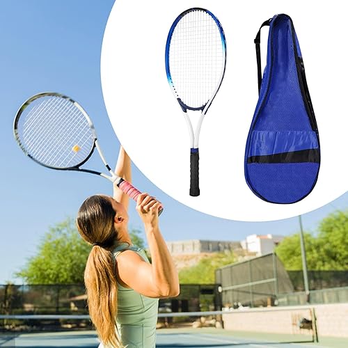 Miniatura 3 de Raqueta de tenis para entrenamiento interior y exterior, mango resistente a los golpes con bolsa para parque, jardín, adultos, estudiantes, ejercicio