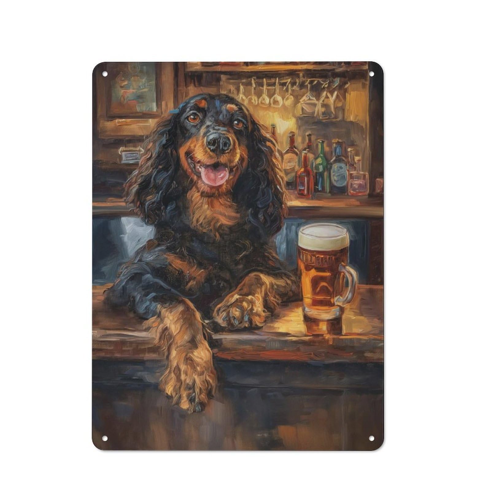 Junmoney Gordon Setter Pint Of Beer Classic Kitchen Metal Sign 40X30cm Featuring Cafe Wall Decor For Restaurant, Kitchen, Counter Or Breakfast Nook