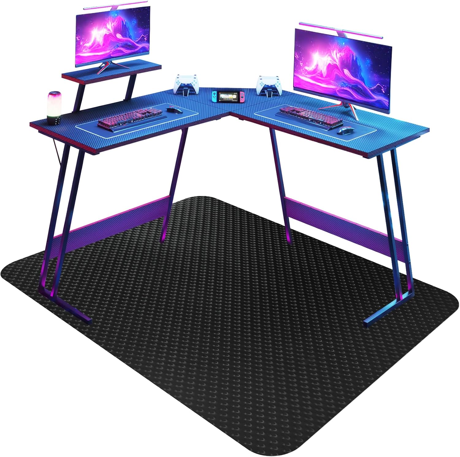 Vicwe Gaming Chair Mat for Hard Floor,46" x 60" Computer Chair Mat for Tile Floor,Anti-Slip Hard Floor Protector Rolling Chair for Office Home 46"x60" (for Hard Floors) Black
