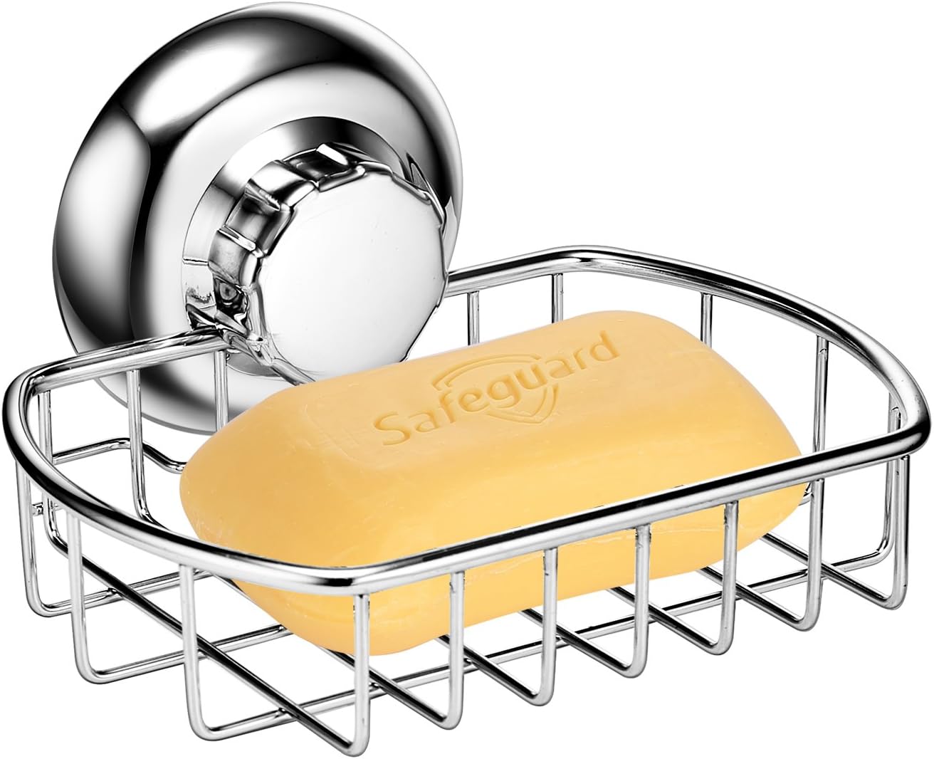 No-Drilling/Suction Cup Soap Basket - Vaccum System - Stainless Steel Never Rust - for Bathroom & Kitchen