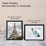 8x10 Picture Frame Set of 6 with High Definition Plexiglass, Display Pictures 5x7 with Mat or 8x10 Without Mat for Tabletop Display and Wall Mounting, Black