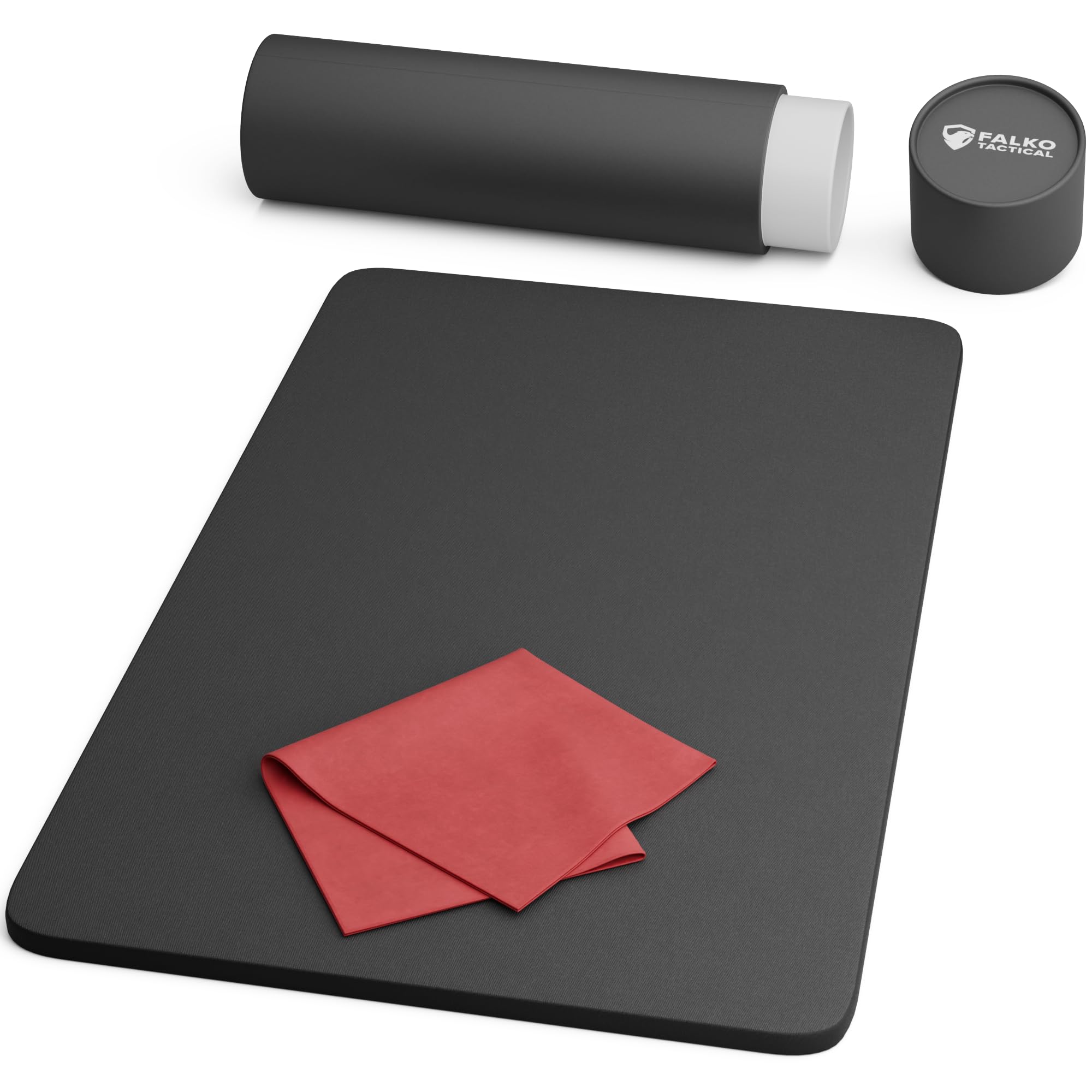 Falko Tactical Premium Gun Cleaning Mat (3 Sizes) - 2X Thicker, Oil and Solvent Resistant - Non Slip, Perfect Gun Mat for Cleaning - (Handgun, Rifle and XL Firearms)